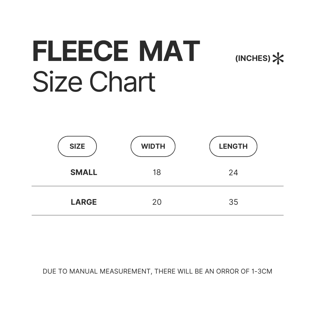 Fleece Mat Size Chart - Jujutsu Kaisen Shop