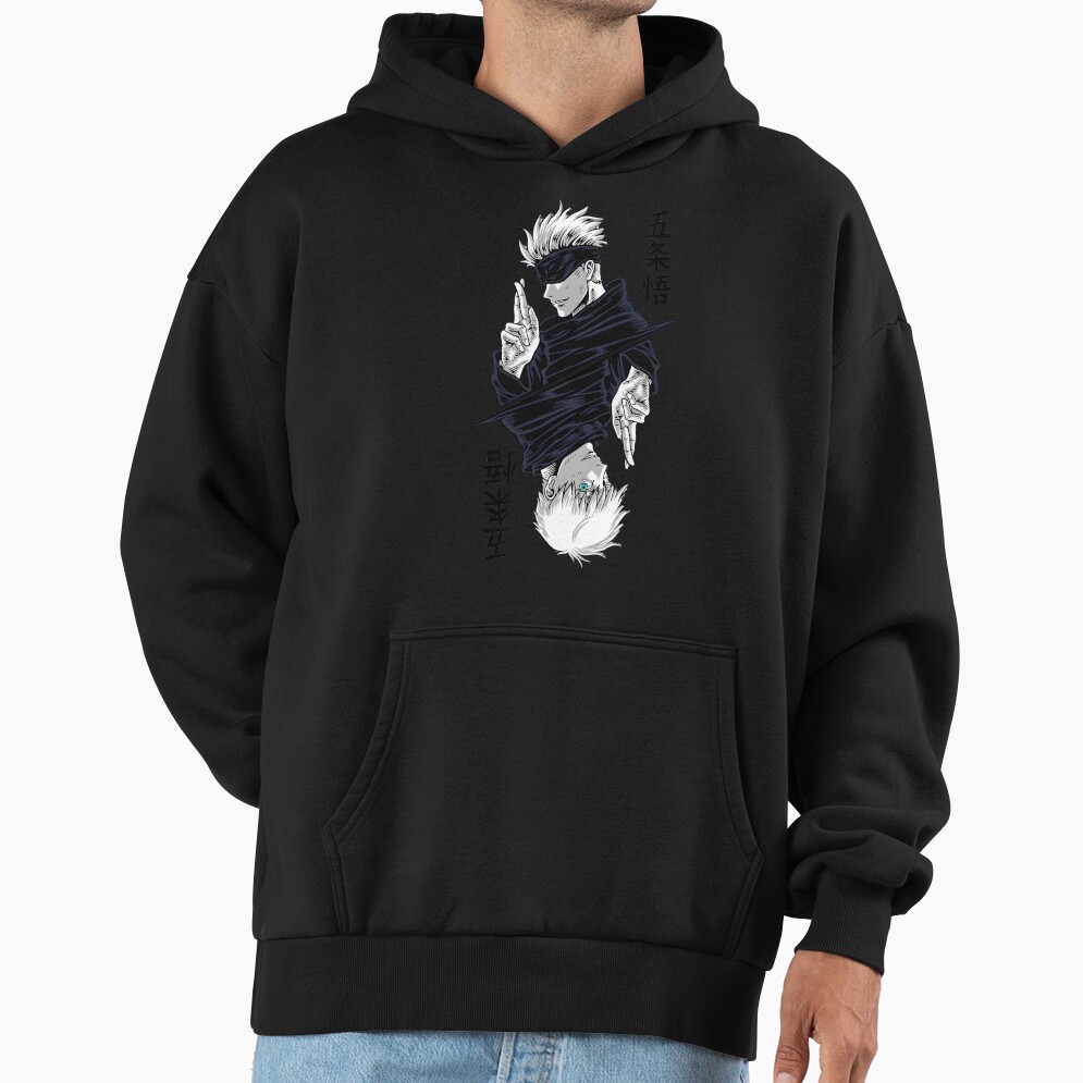 Gojo The Leader Black White Design Hoodie - Image 2