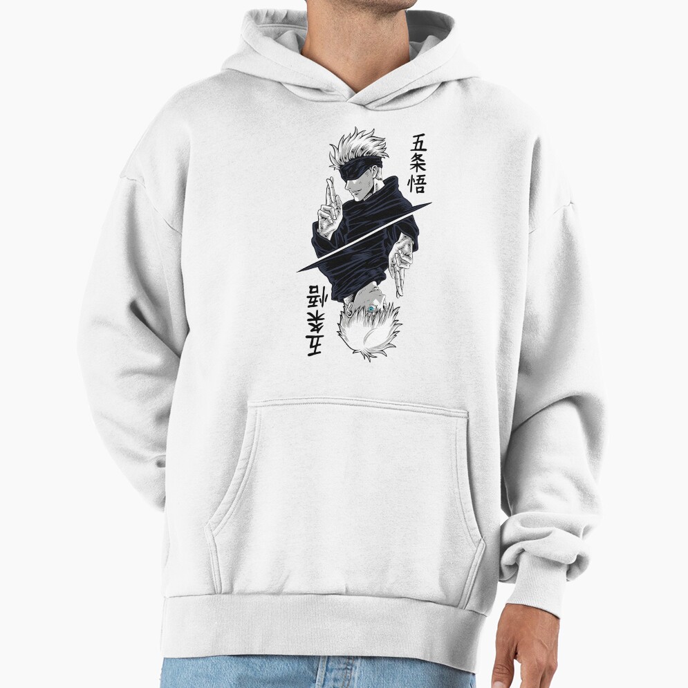 Gojo The Leader Black White Design Hoodie