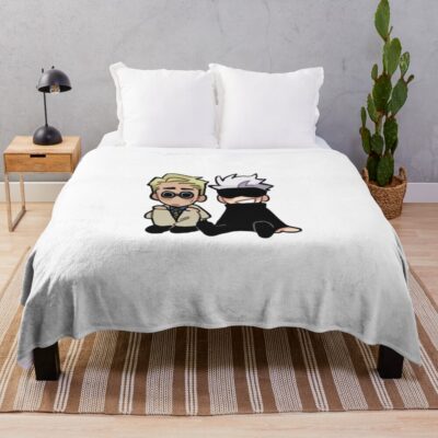 Mentor And Student Sitting Duo Chibi Throw Blanket