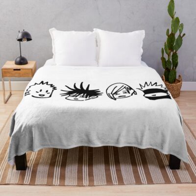 Chibi Faces Throw Blanket