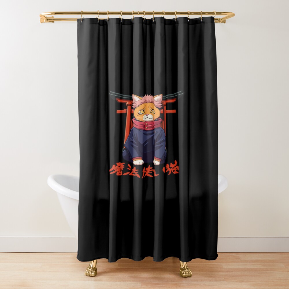 Jujutsu Catsen V2 Shower Curtain