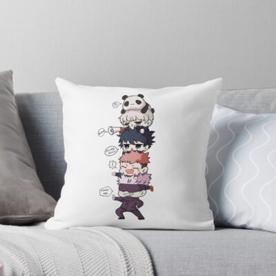 Chibis Stacked Throw Pillow